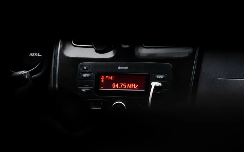 Car radio display night