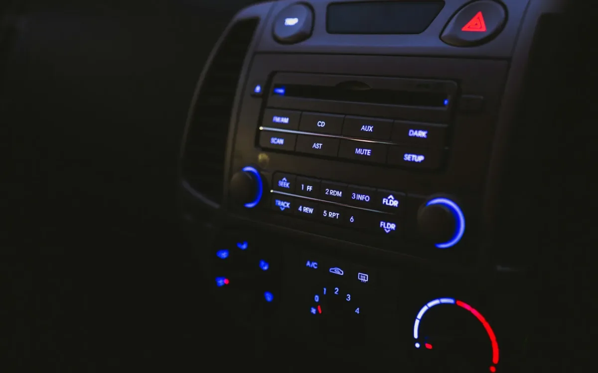 How to make car speakers louder without amp: a car stereo with illuminated volume and tone controls