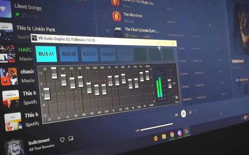 Graphic equalizer on a screen illustrating best dsp settings for car audio