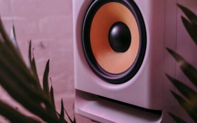 Subwoofer in a dark enclosure lit from the side